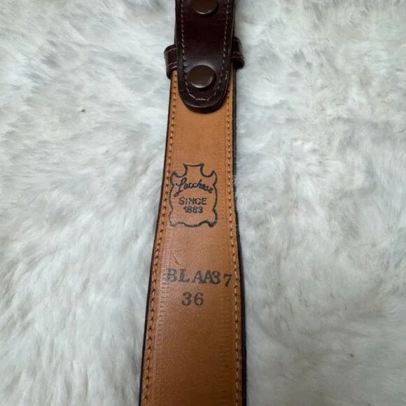 Lucchese Western Cowgirl Southwestern Buckle Belt Vintage Leather Size 36 BLAA37 - Picture 4 of 11